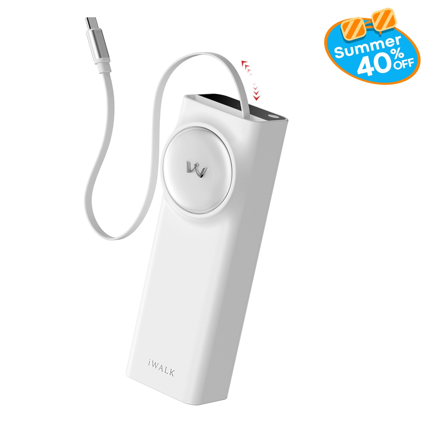 iWALK LinkPod 20000mAh 65W Power Bank with 2.3ft built-in cable for travel