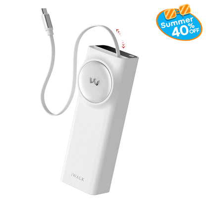 iWALK LinkPod 20000mAh 65W Power Bank with 2.3ft built-in cable for travel