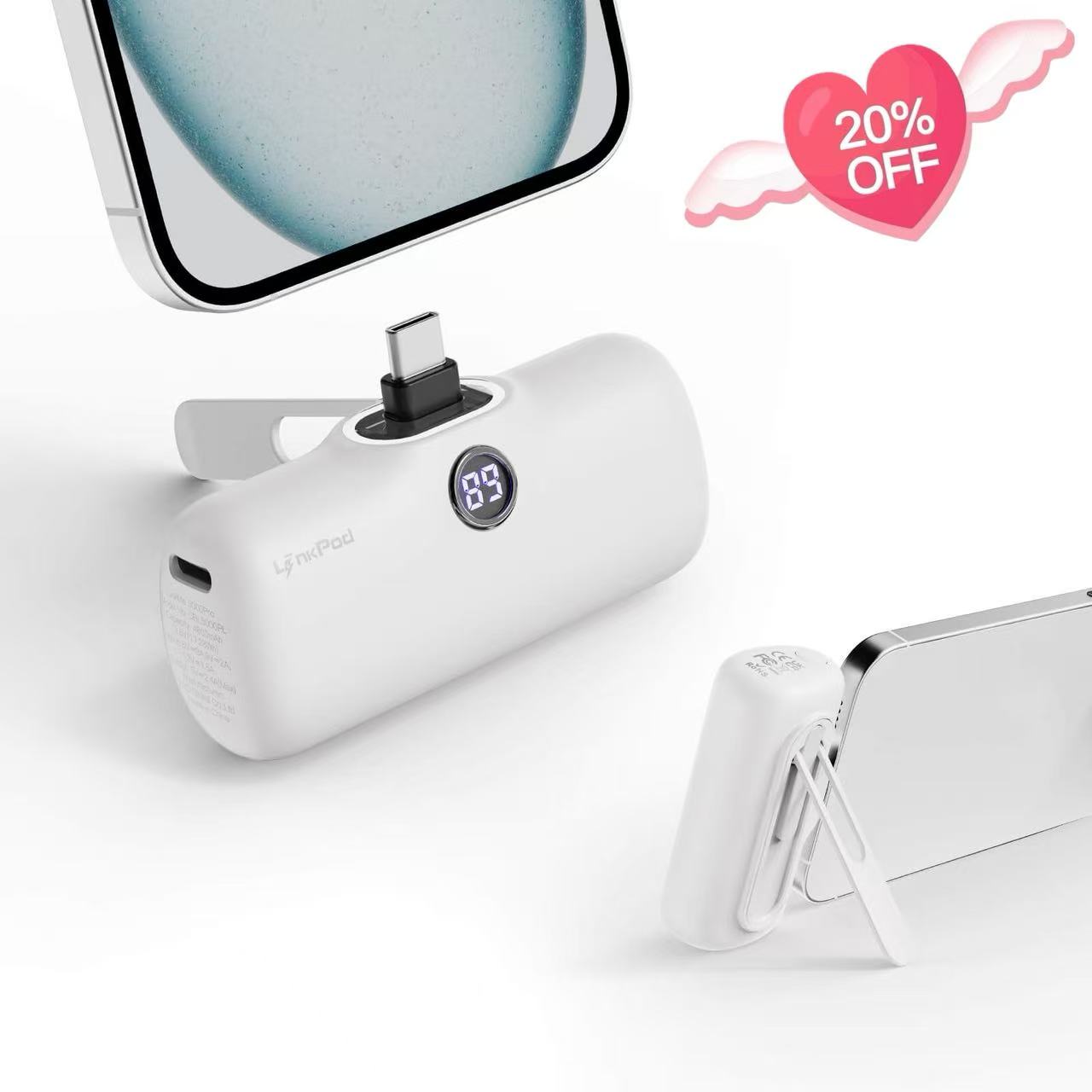 Cute Portable Charger with Adjustable Stand