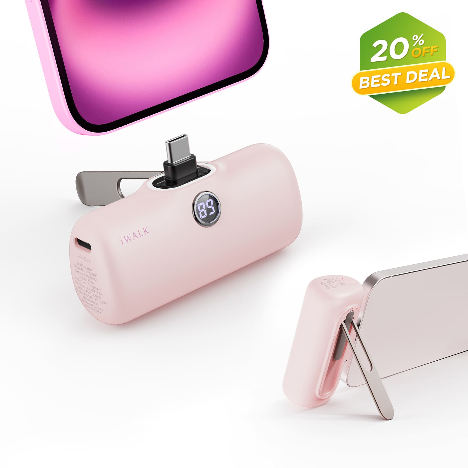 iWALK Cute Portable Charger with Adjustable Stand