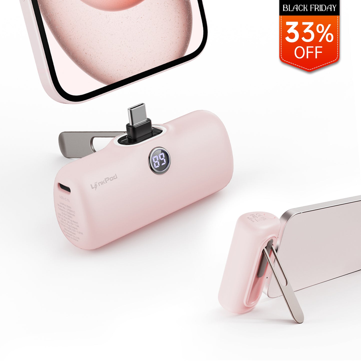 iWALK LinkPod Style|PD 20W Adjustable Stand Portable Charger