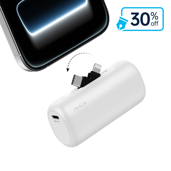 iWALK LinkPod Portable Charger with 2-in-1 Connector switch for iPhone 17/15/15/14/13/12/11 Series