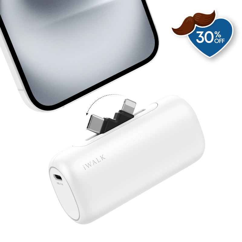 iWALK LinkPod Portable Charger with 2-in-1 Connector switch for iPhone 17/15/15/14/13/12/11 Series