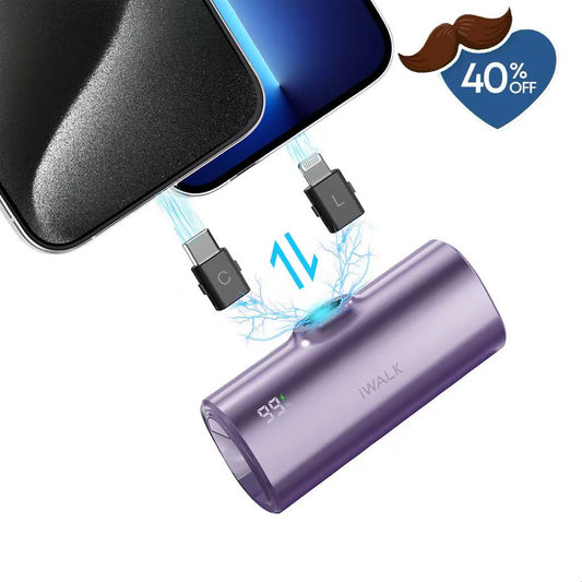 iWALK Portable Charger with USB-C and Lightning Connector Switch