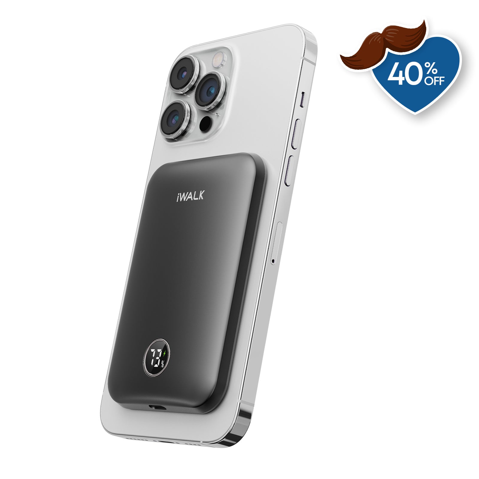 iWALK 5000mAh Ultra Slim Magnetic Wireless Power Bank for iPhone 17/16/15/14/13/12