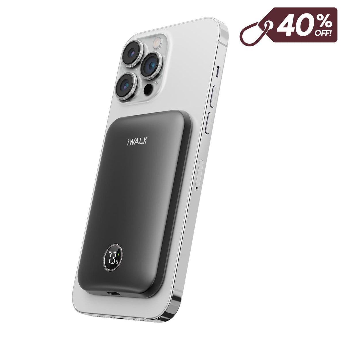 iWALK 5000mAh Ultra Slim Magnetic Wireless Power Bank for iPhone 18/17/16/15/14/13