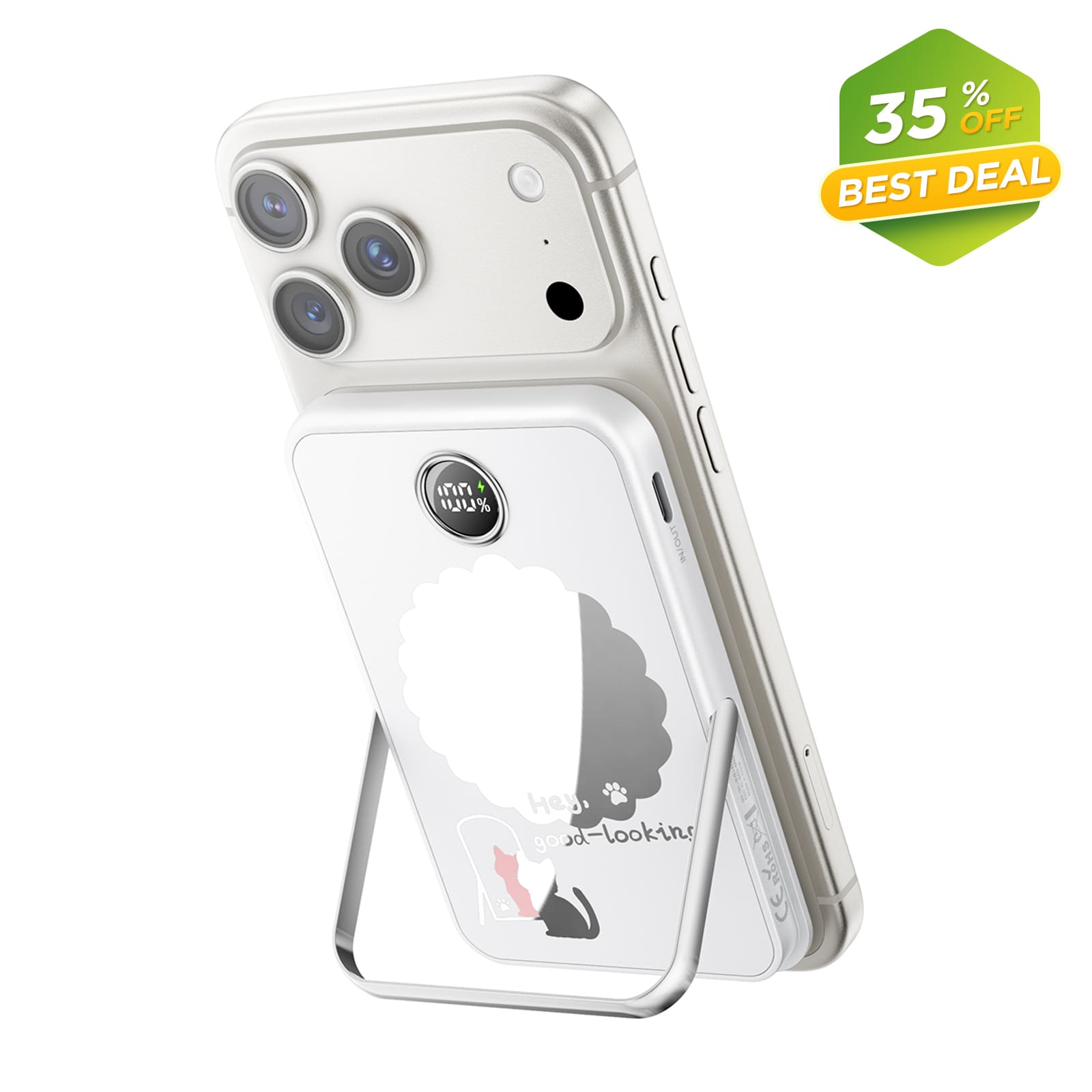 IWALK Magnetic Power Bank with Mirror & Stand
