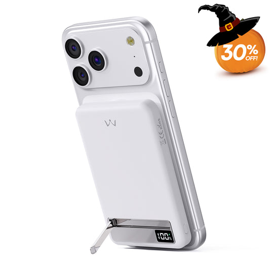 WALK 10000mAh Fast Charging Magnetic Wireless Power Bank with Metal Kickstand for iPhone 
