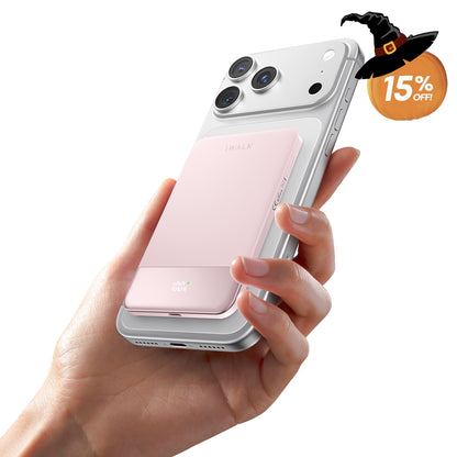 iWALK 5000mAh Ultra Slim Pink Magnetic Wireless Power Bank for iPhone 18/17/16/15
