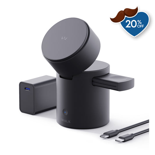 iWALK StandMe 3-in-1 Magnetic Charging Station for iPhone, iWatch, Airpods