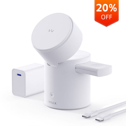 iWALK StandMe Auto|Auto Rotation Foldable 3-in-1 Charging Stand