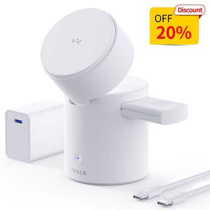 iWALK StandMe Auto|Auto Rotation Foldable 3-in-1 Charging Stand