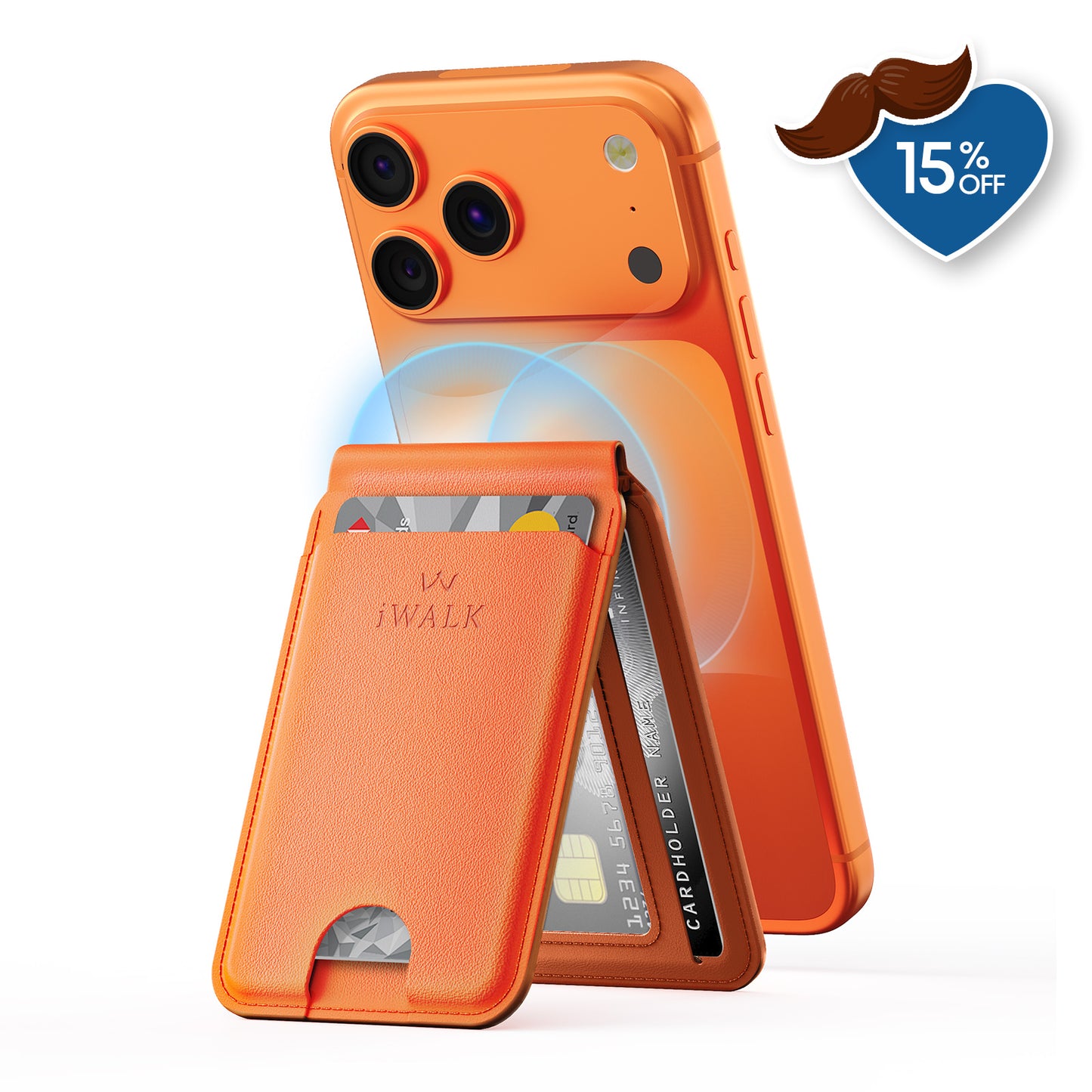 iWALK MagStand Wallet|MagSafe Stronger Magnetic Slim Leather Phone Wallet