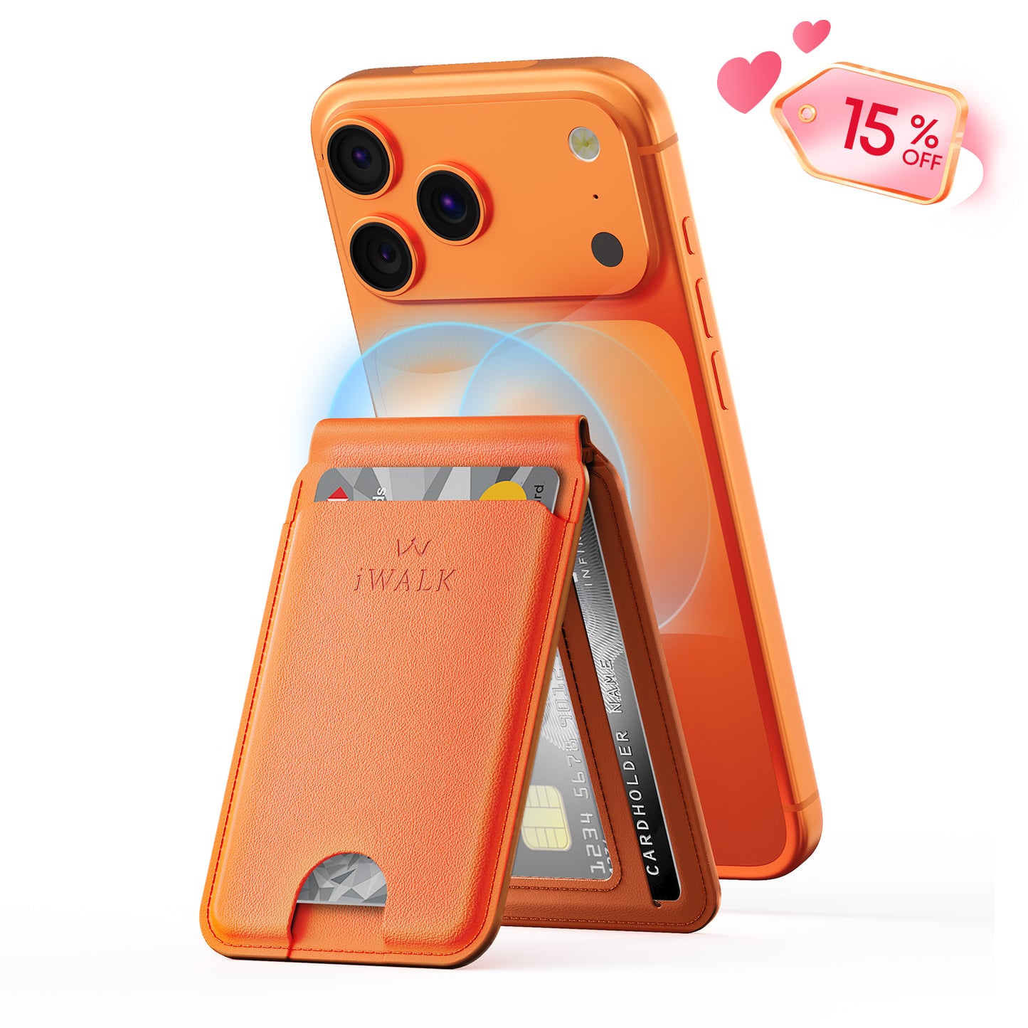 iWALK MagStand Wallet|MagSafe Stronger Magnetic Slim Leather Phone Wallet