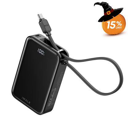 iWALK 10000mAh 45W Power Bank with Phone Stand for travel