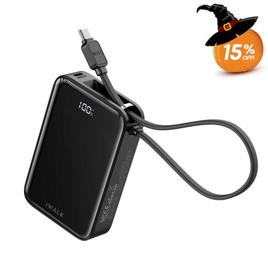 iWALK 10000mAh 45W Power Bank with Phone Stand for travel