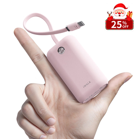 iWALK PowerMini|Built-in Cable, 22.5W USB-C Fast Charging Power Bank