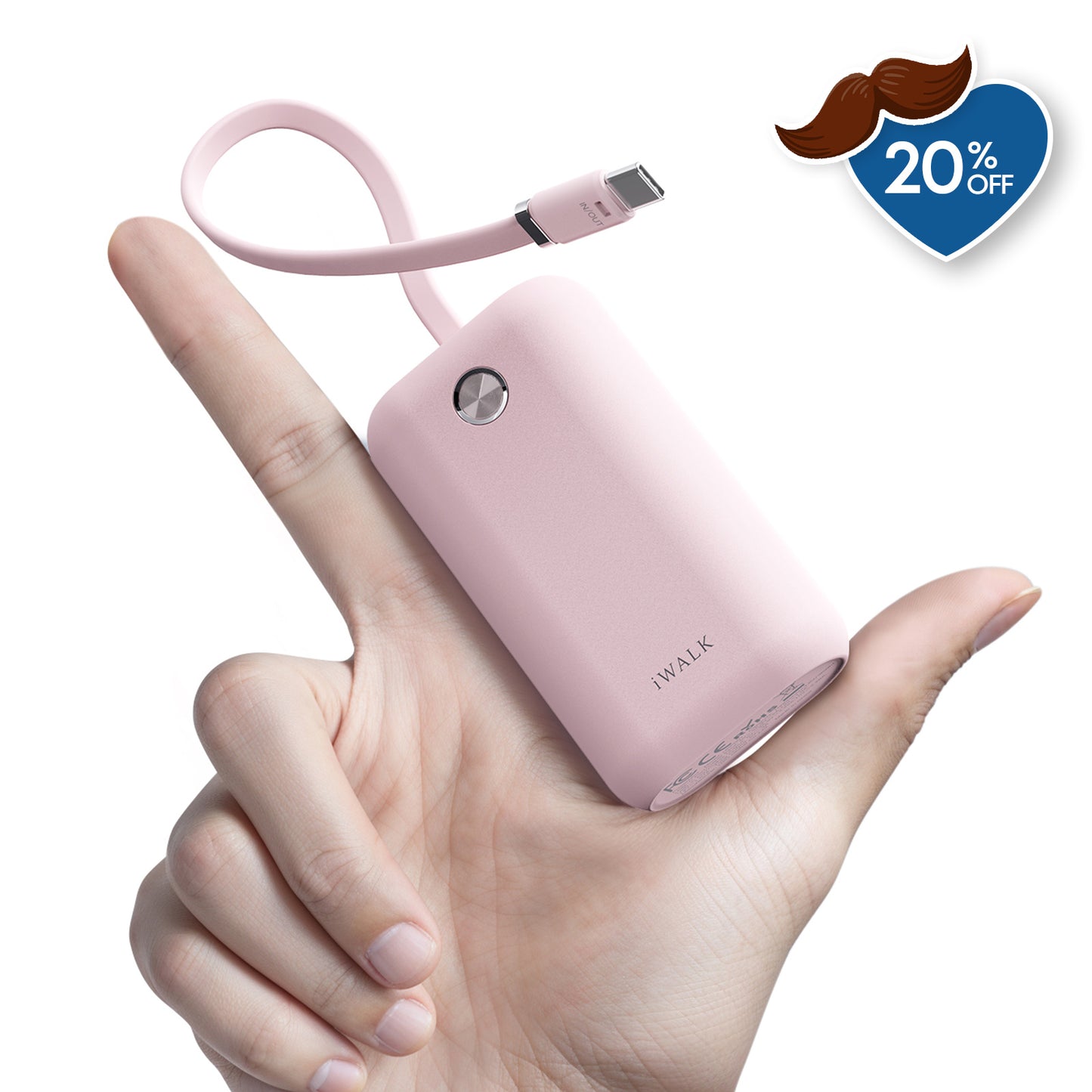 iWALK 22.5W Fast Charging Power Bank with Built-in Cable
