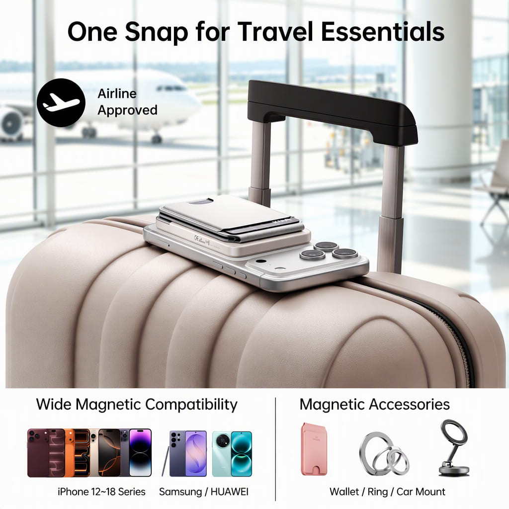 iWALK PowerGrip Air | Ultra Slim Double Sided Magnetic Wireless Power Bank
