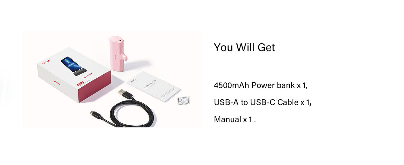 🔥IWALK Portable Mini Power Bank 4500mAh Travel Charger Business Type-C  Lightning Cute Powerbank for Xiami Iphone Bateria Portatil