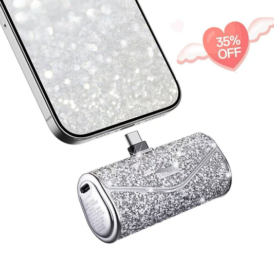 iWALK LinkPod 5000mAh 22.5W Portable Charger with Sparkly Diamond  Design
