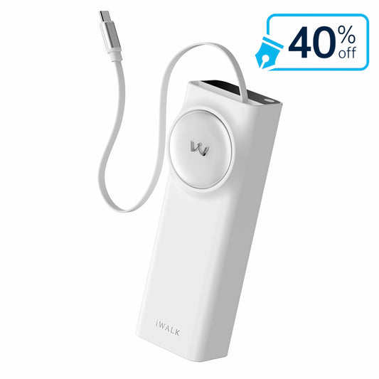 iWALK LinkPod 20000mAh 65W Power Bank with 2.3ft built-in cable for travel