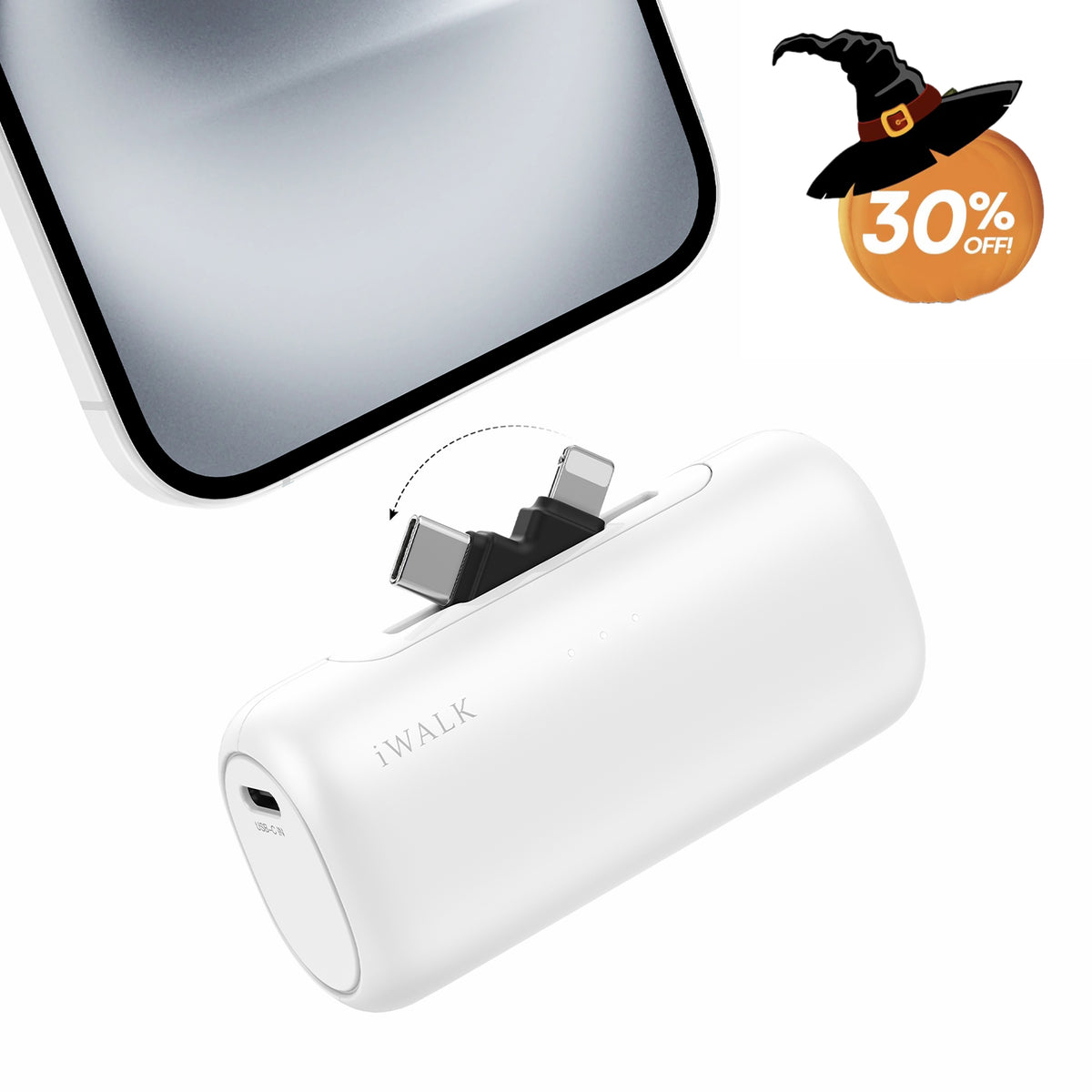 iWALK LinkPod Portable Charger with 2-in-1 Connector switch for iPhone 
