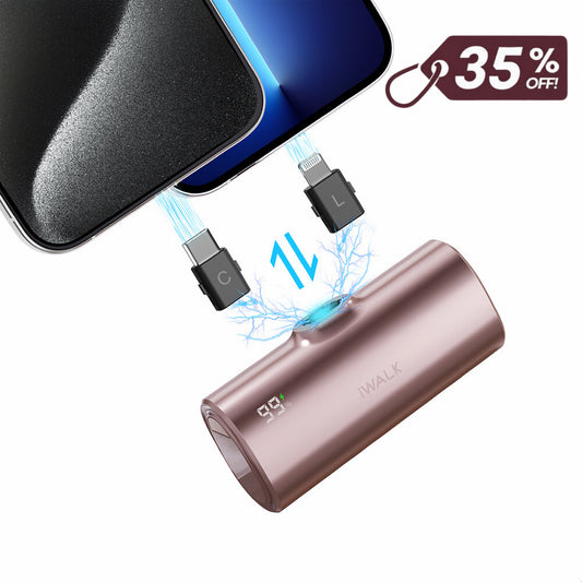iWALK Portable Charger with USB-C and Lightning Connector Switch