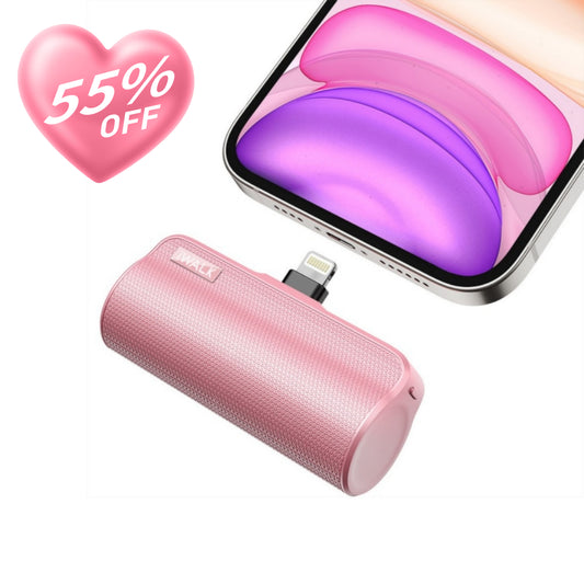 iWALK LinkMe Plus | Cargador portátil pequeño de 3350 mAh [Built-In Lightning Connector]